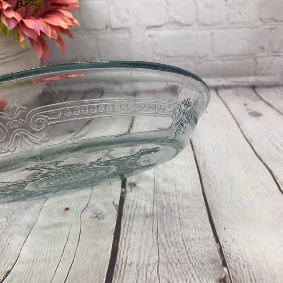 vintage fire king embossed pie plate - Picture 3 of 8